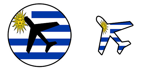 Image showing Nation flag - Airplane isolated - Uruguay