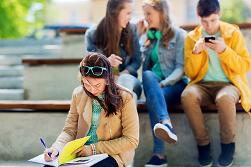 Image showing student girl suffering of classmates mockery