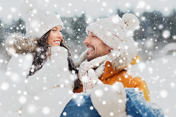 Image showing happy couple outdoors in winter