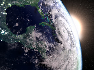 Image showing Hurricane Matthew seen from space