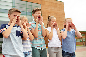 Image showing group of happy elementary school students