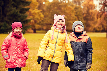 Image showing group of happy children in autumn park