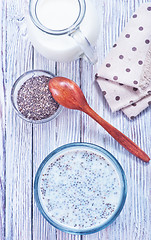 Image showing milk with chia seed