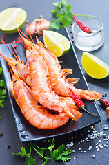 Image showing boiled shrimps