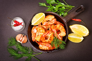 Image showing fried shrimps