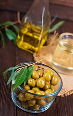 Image showing green olives