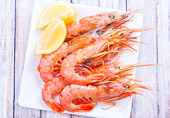 Image showing boiled shrimps