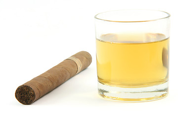 Image showing cigar and whiskey