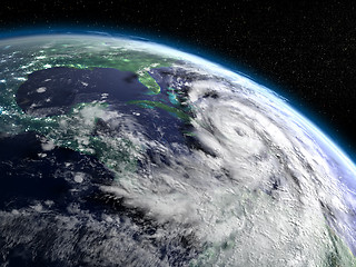 Image showing Hurricane Matthew from space