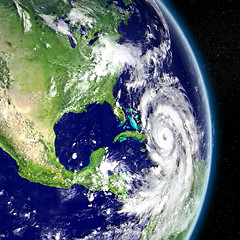 Image showing Hurricane Matthew approaching Florida