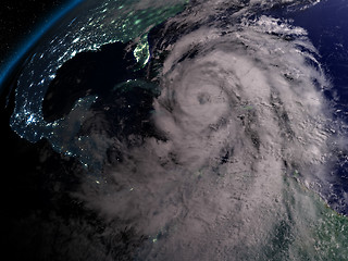 Image showing Hurricane Matthew at night