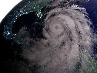 Image showing Hurricane Matthew at night