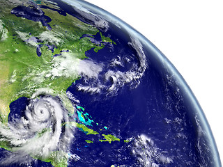 Image showing Hurricane Matthew near coastline