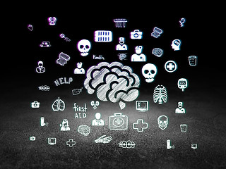 Image showing Healthcare concept: Brain in grunge dark room