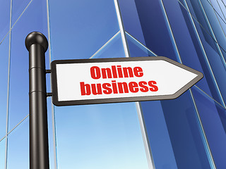 Image showing Finance concept: sign Online Business on Building background