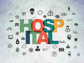 Image showing Healthcare concept: Hospital on Digital Data Paper background