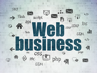 Image showing Web development concept: Web Business on Digital Data Paper background
