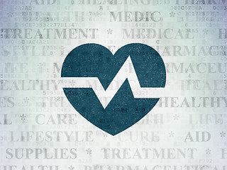 Image showing Medicine concept: Heart on Digital Data Paper background