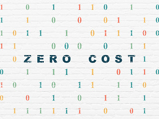 Image showing Business concept: Zero cost on wall background