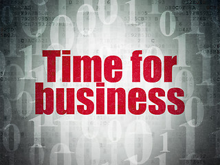 Image showing Business concept: Time for Business on Digital Data Paper background