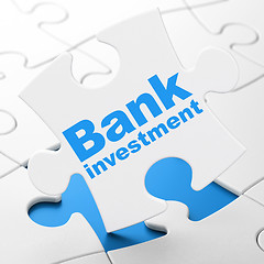 Image showing Money concept: Bank Investment on puzzle background