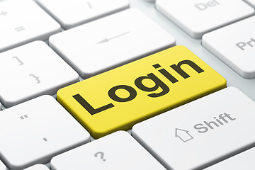 Image showing Security concept: Login on computer keyboard background