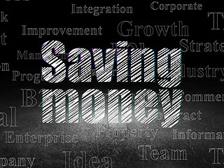 Image showing Finance concept: Saving Money in grunge dark room