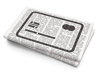 Image showing Currency concept: Credit Card on Newspaper background