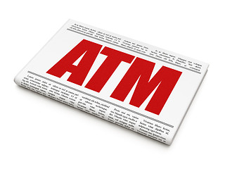 Image showing Money concept: newspaper headline ATM