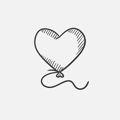 Image showing Heart balloon sketch icon.