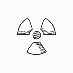 Image showing Ionizing radiation sign sketch icon.