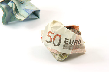 Image showing two crumpled banknotes