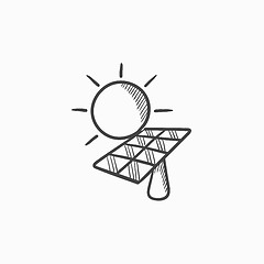 Image showing Solar energy sketch icon.