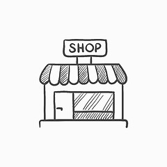 Image showing Shop store sketch icon.