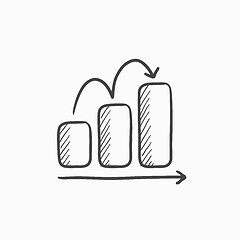 Image showing Bar chart upward sketch icon.