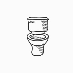 Image showing Lavatory bowl sketch icon.