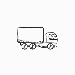 Image showing Delivery truck sketch icon.