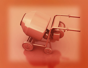 Image showing Concrete mixer. 3D illustration. Vintage style.