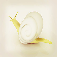 Image showing 3d fantasy animal, snail on white background . 3D illustration. 