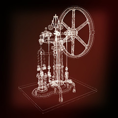 Image showing Perpetuum mobile. 3d render. 3D illustration. Vintage style.