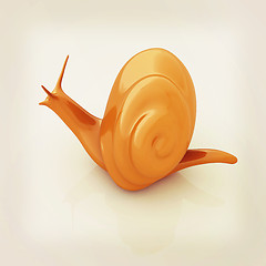 Image showing 3d fantasy animal, snail on white background . 3D illustration. 