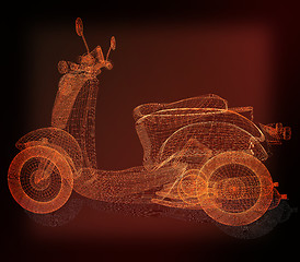 Image showing Vintage Retro Moped. 3d model. 3D illustration. Vintage style.