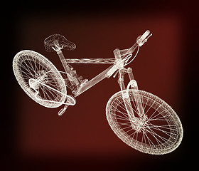 Image showing bicycle as a 3d wire frame object isolated. 3D illustration. Vin