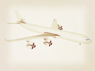 Image showing Airplane. 3D illustration. Vintage style.