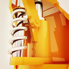 Image showing Abstract engineering assembly. 3D illustration. Vintage style.