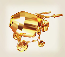 Image showing Concrete mixer. 3D illustration. Vintage style.