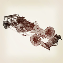 Image showing Formula One Mesh. 3D illustration. Vintage style.