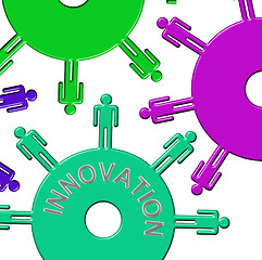 Image showing Innovation Cogs Represents Team Ideas And Improves