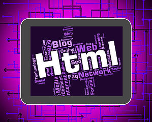 Image showing Html Word Indicates Hypertext Markup Language And Web