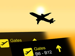 Image showing Flight Vacation Indicates Transport Aeroplane And Departure